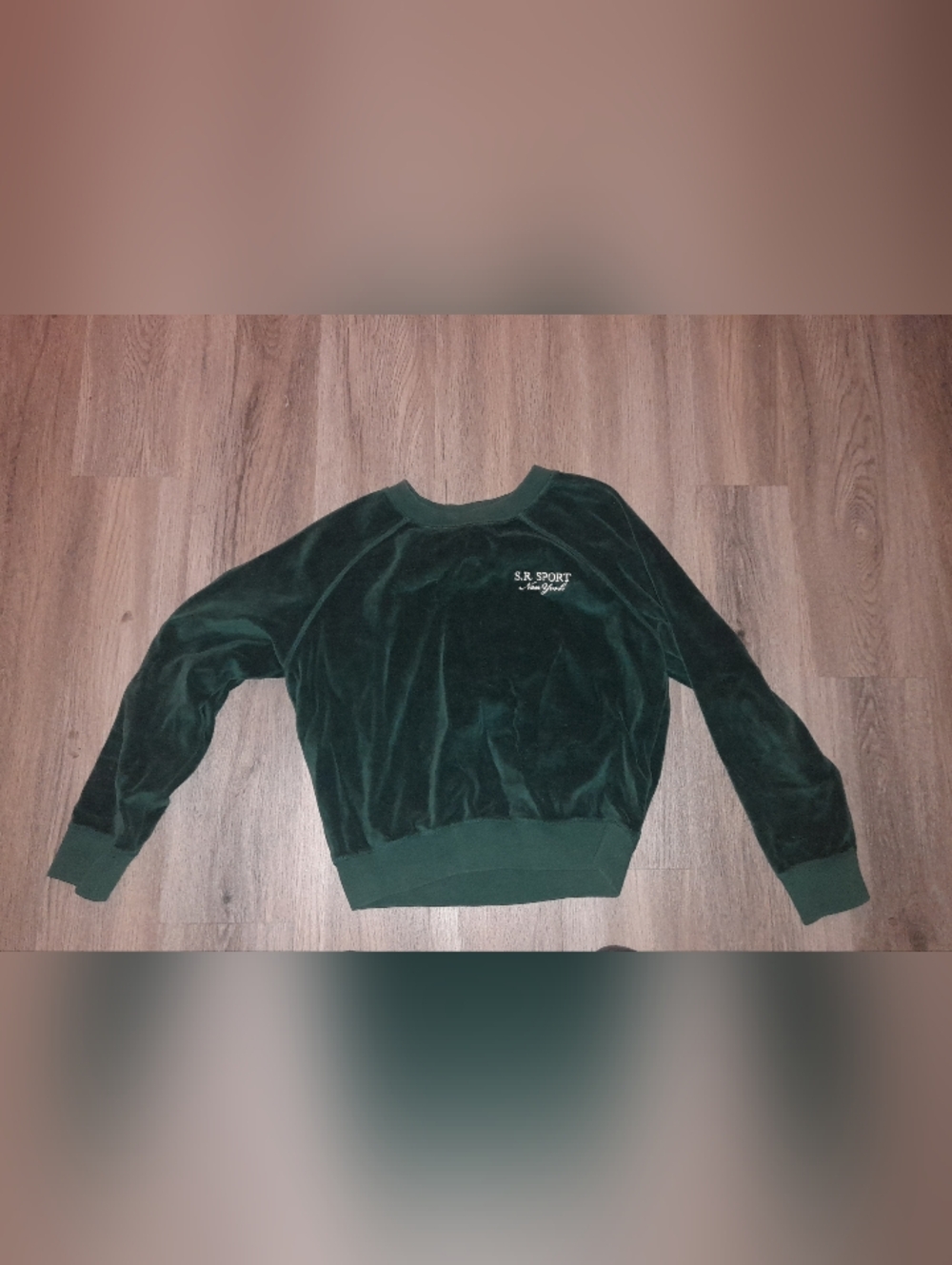 Sporty & Rich Dark Green Velour Sweatshirt